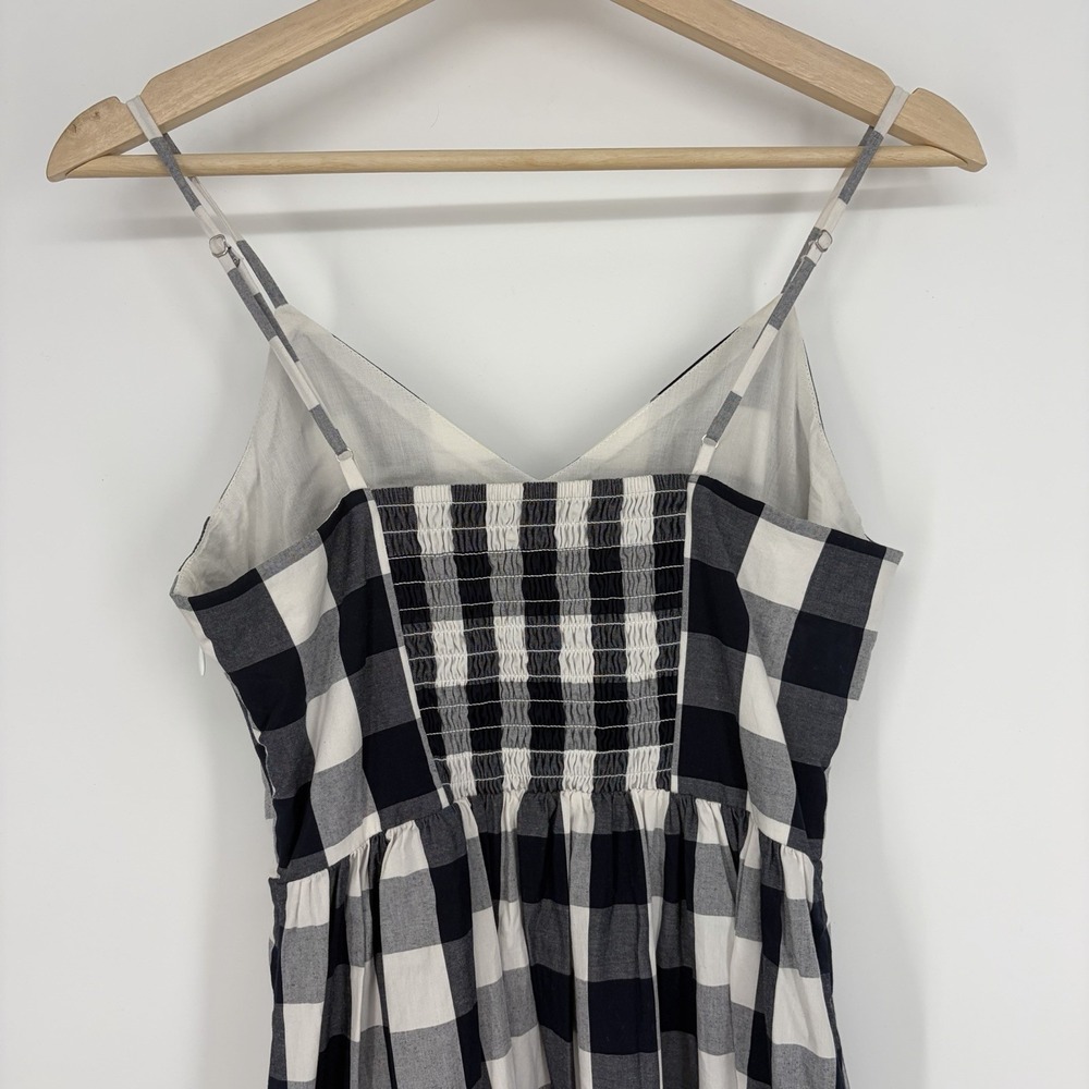 J.Crew Navy Buffalo Plaid Midi Dress 0 Nautical Boat Coastal Preppy Summer Fall - Picture 12 of 15